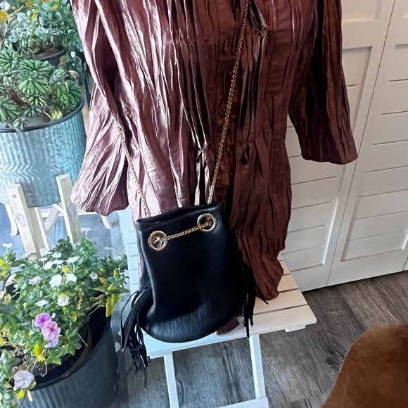 SMALL CHAIN STRAP PURSE SOFT W FRINGE - Picture 4 of 10